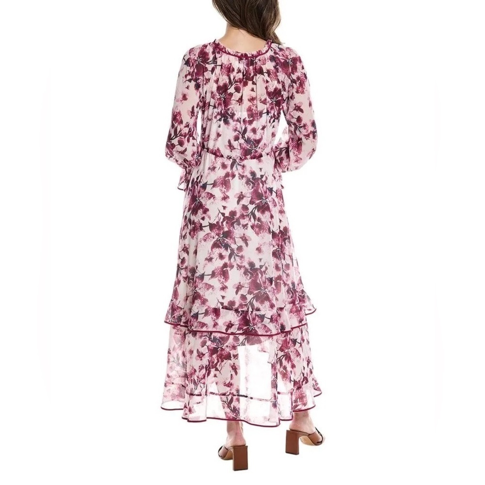 MARCHESA Pom Maxi Dress In Plum - Picture 2 of 7